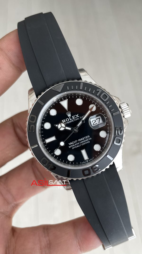 Rolex Yacht Master 226659 Siyah 42mm Oysterflex | VS Factory V3 Versiyon | Tungsten 18K | DD3235 | High Weight | Super Clone Swiss ETA Saat
