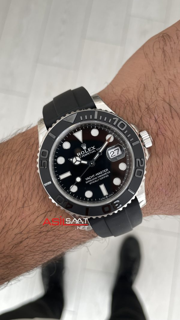 Rolex Yacht Master 226659 Siyah 42mm Oysterflex | VS Factory V3 Versiyon | Tungsten 18K | DD3235 | High Weight | Super Clone Swiss ETA Saat