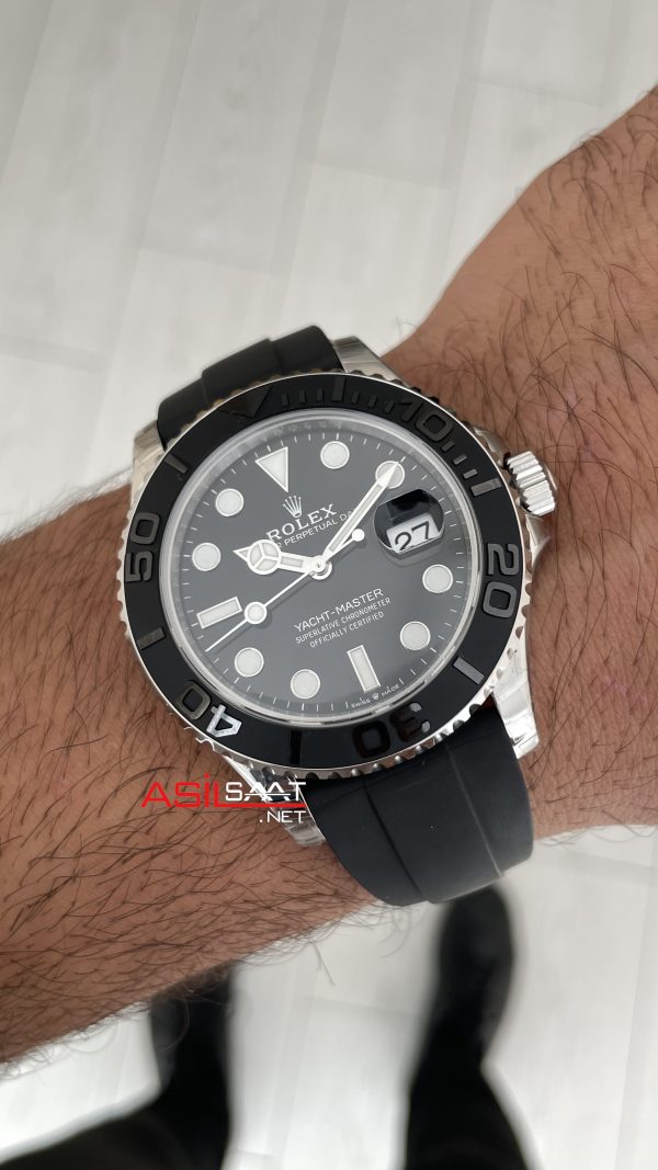 Rolex Yacht Master 226659 Siyah 42mm Oysterflex | VS Factory V3 Versiyon | Tungsten 18K | DD3235 | High Weight | Super Clone Swiss ETA Saat