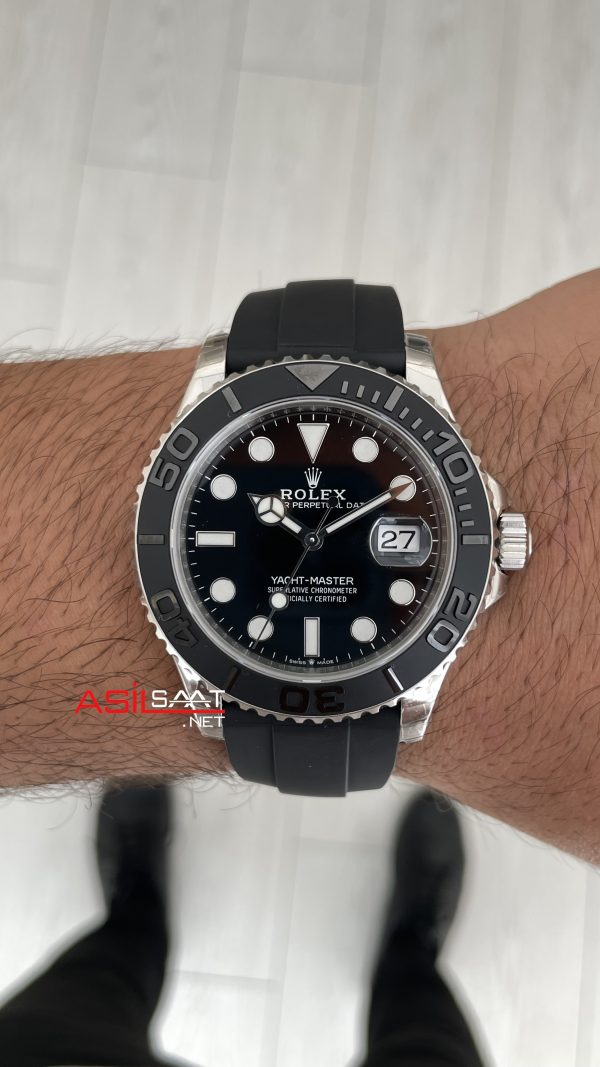 Rolex Yacht Master 226659 Siyah 42mm Oysterflex | VS Factory V3 Versiyon | Tungsten 18K | DD3235 | High Weight | Super Clone Swiss ETA Saat