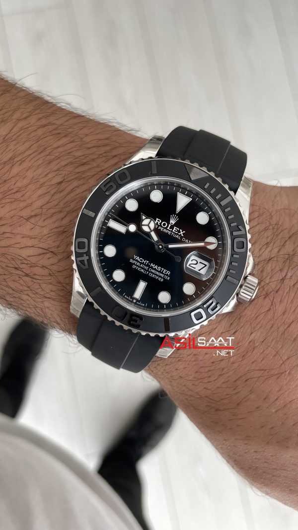 Rolex Yacht Master 226659 Siyah 42mm Oysterflex | VS Factory V3 Versiyon | Tungsten 18K | DD3235 | High Weight | Super Clone Swiss ETA Saat