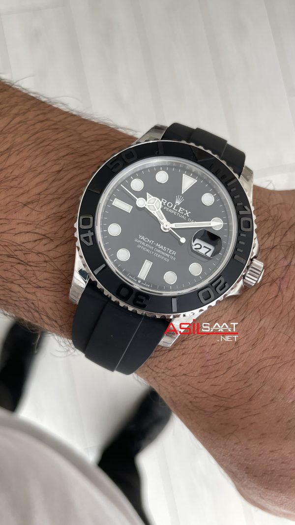 Rolex Yacht Master 226659 Siyah 42mm Oysterflex | VS Factory V3 Versiyon | Tungsten 18K | DD3235 | High Weight | Super Clone Swiss ETA Saat