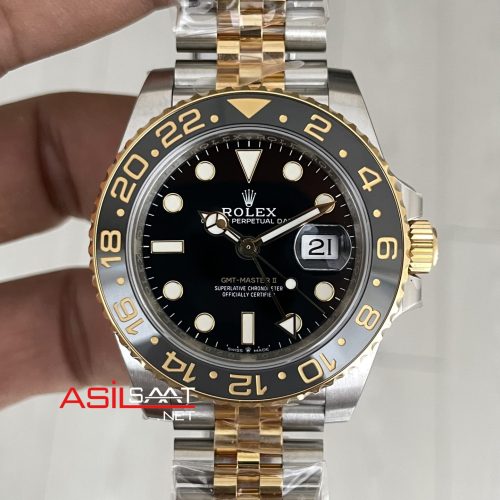 Rolex Zombie Gmt Master II 126710BLNR Jubilee 40mm Two Tone Gold | VS Factory V3 Versiyon | Tungsten 18K | DD3285 | High Weight | Super Clone Swiss ETA Saat