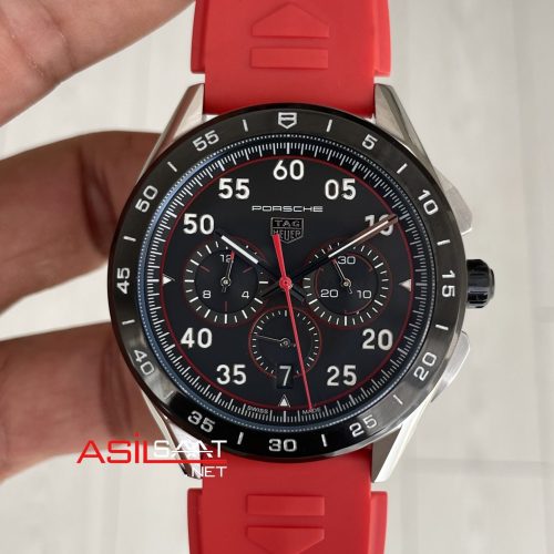 TAG Heuer Porsche Carrera Chronograph 44mm Kırmızı Replika Saat
