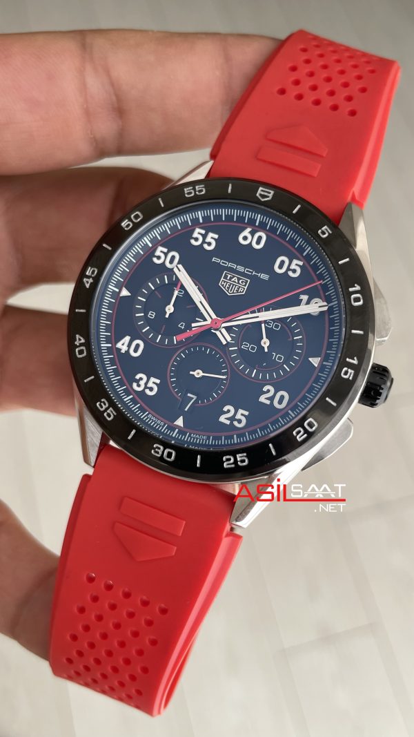 TAG Heuer Porsche Carrera Chronograph 44mm Kırmızı Replika Saat TAG Heuer Porsche Carrera Chronograph 44mm Kırmızı Replika Saat