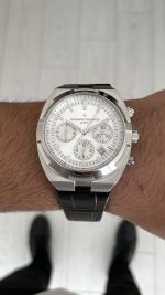 Vacheron Constantin Overseas Silver 44mm Beyaz Kadran Replika Saat
