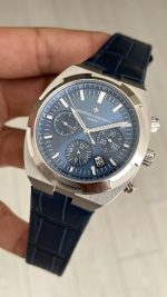 Vacheron Constantin Overseas Silver 44mm Mavi Kadran Replika Saat