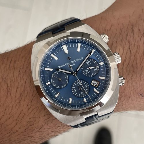 Vacheron Constantin Overseas Silver 44mm Mavi Kadran Replika Saat