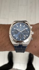 Vacheron Constantin Overseas Silver 44mm Mavi Kadran Replika Saat