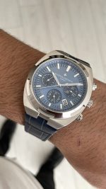 Vacheron Constantin Overseas Silver 44mm Mavi Kadran Replika Saat