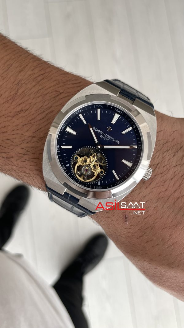 Vacheron Constantin Overseas Tourbillon Mavi Kadran 44mm Replika Saat Vacheron Constantin Overseas Tourbillon Mavi Kadran 44mm Replika Saat
